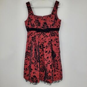 Madison Leigh Y2K Burnout Velvet Empire Waist Fit Flare Grunge Chic Dress‎ 12P